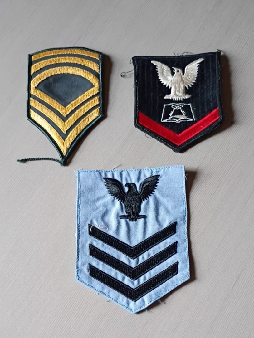 Vintage Embroidered Military Style Patches - Yellow, Black, Red, Light Blue